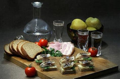 Водка и закуска|Вкусные фото