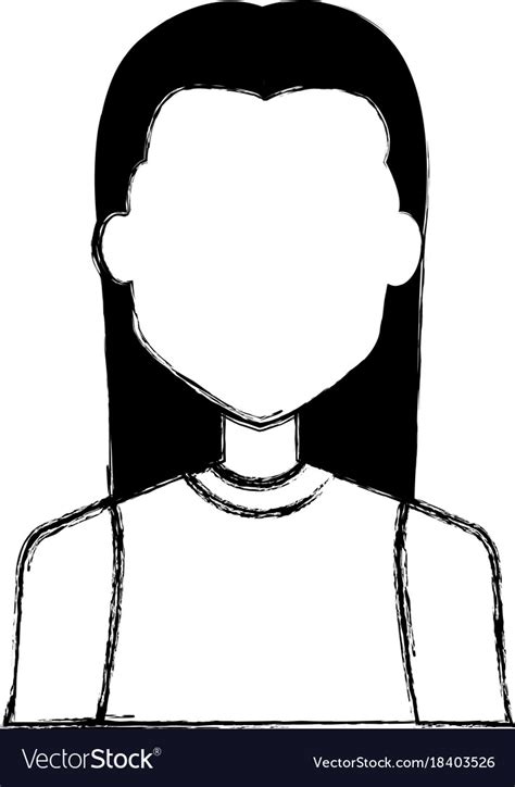 Young man head with long hair avatar character Vector Image
