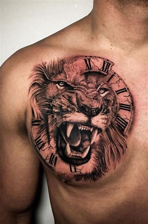Lion Pec Tattoos