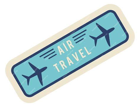 Premium Vector | Air travel sticker retro plane flight label
