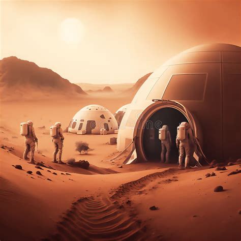 Concept of Colonization Planet Mars. Space Colonization Project for ...