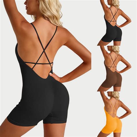 Yoga Outfits for Women Sleeveless Workout Bodycon Summer Bodysuit