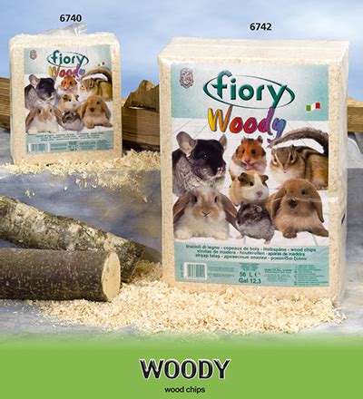 Woody, древесные опилки, для грызунов / fiory (Италия)