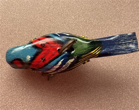 Vintage Tin Pecking Bird Wind-up Toy, Patent 1929 Vintage Tin Toy ...