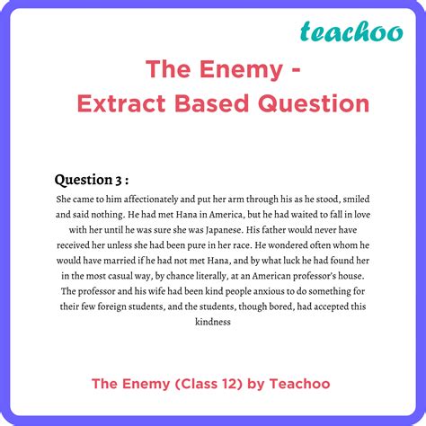 The Enemy - Viatas Class 12 Extract Based Question (English)