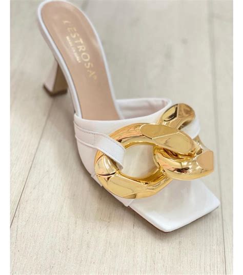 LESTROSA kožené šĺapky so sponou ( BIANCO) - lgfashion.sk