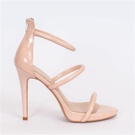 Дамски сандали HARMONY NUDE, лак, ток 120 мм