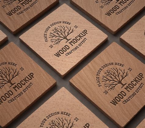 Premium PSD | Wood board logo