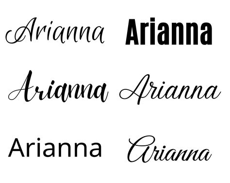 Arianna Svg Arianna Baby Name Svg Arianna Wedding Name Svg - Etsy