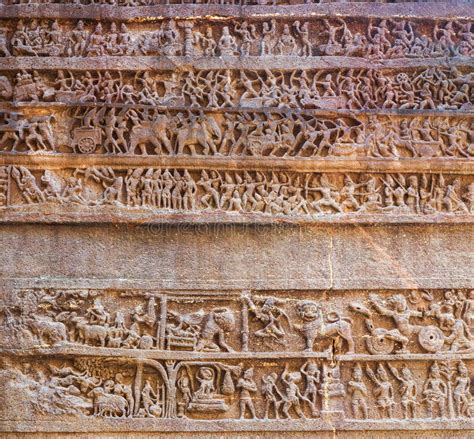 Relief Carvings at Kailash Temple, Ellora Stock Image - Image of landmark, cave: 193762703