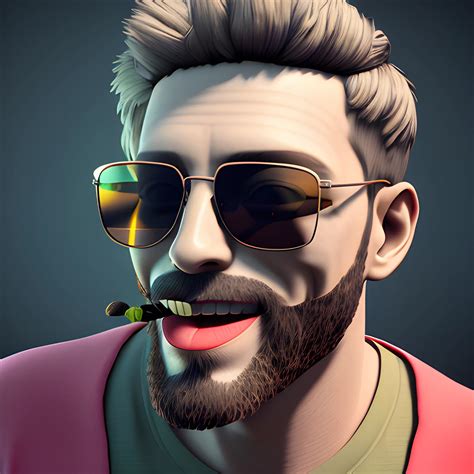 man, joint in mouth, 3D, sunglasses, 4k, realistic, unreal engine, weed