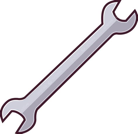 Silver Wrench Cartoon Illustration Vector, Wrench, Tools, Illustration ...