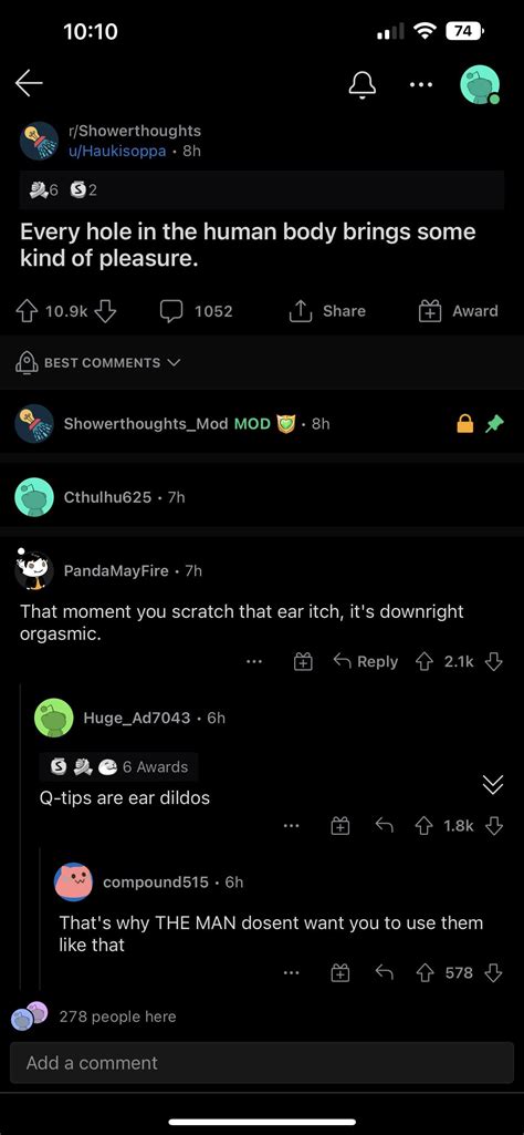 Q-tips are ear dildos : r/BrandNewSentence