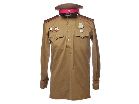 Комплект - фуражка, гимнастерка летняя полевая х/б образца 1943 года с ...