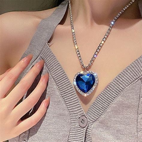 Blue Heart Necklace - Etsy