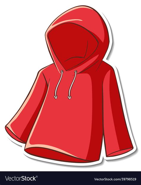 Sticker design with red hoodie isolated Royalty Free Vector