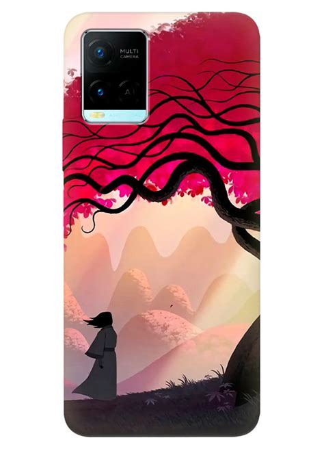 Виво У21 чехол силиконовый - Samurai Jack Самурай Джек стоит у красного ...