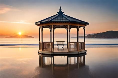 Premium AI Image | A gazebo with a gazebo in the background