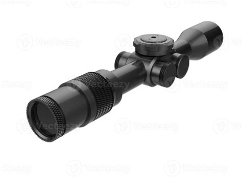 modern sniper optical scope top  view  stock photo