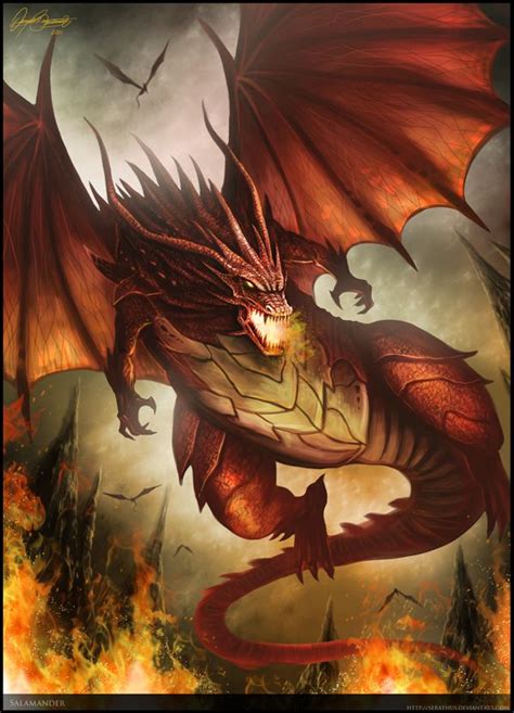 Salamander by Serathus.deviantart.com | Fantasy dragon, Fantasy ...