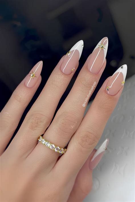 white nail designs   clean  classy