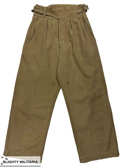 Original 1945 Dated British Khaki Drill Trousers in Trousers & shorts