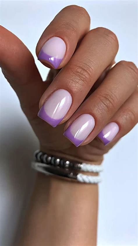 Лавандовый френч 🫶🏽💜Завирусился в Pinterest 🥂 | Дизайнерские ногти ...