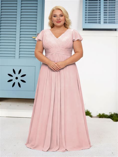 cicinia dusty rose long mother   bride dress chiffon