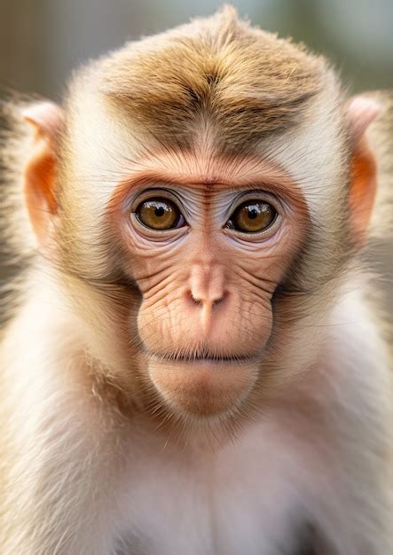 photo beautiful monkey spending time  nature