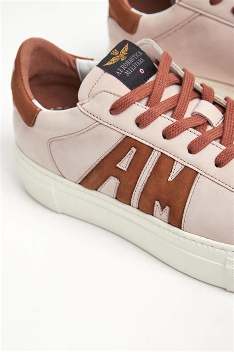 Sneakersy damskie skórzane AERONAUTICA MILITARE Beżowy 232SC256DPL204 ...