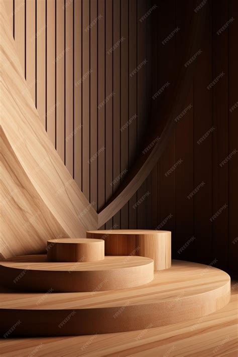 Premium Photo | A wooden structure with a curved edge and a curved edge.