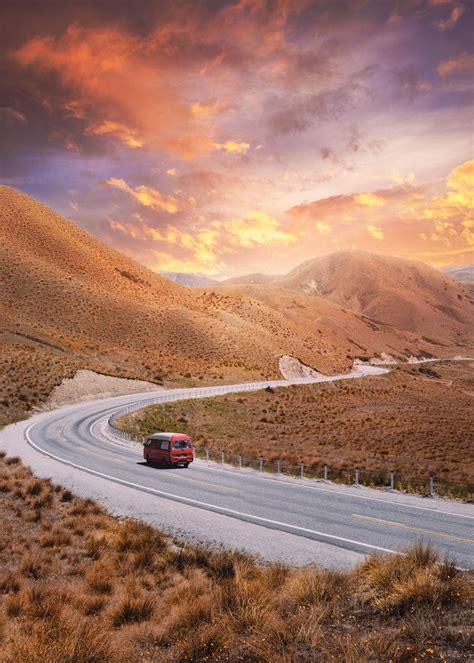 'Mountain Road Sunset' Poster, picture, metal print, paint by Joshua ...