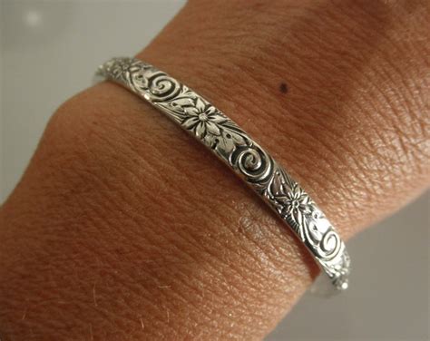 sterling silver cuff bracelet etsy