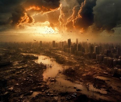 Premium AI Image | Photo world collapse doomsday scene