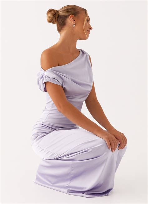 Heart Of Glass Satin Maxi Dress - Lilac – Peppermayo US