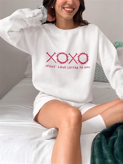 XOXO Jesus Love Letter to You Christian Valentine Sweater, Faith-based