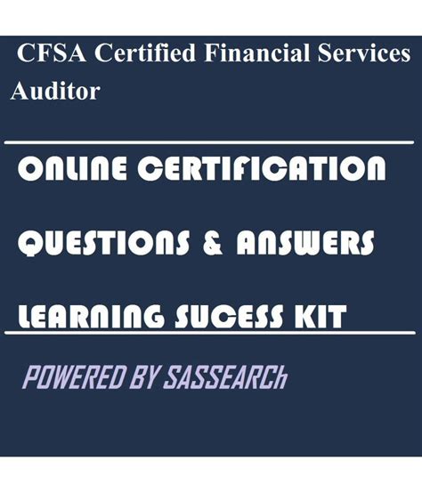 cfsa certified financial services auditor  certification video