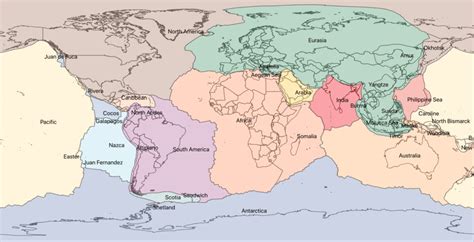 Tectonic plates and their boundaries - World in maps