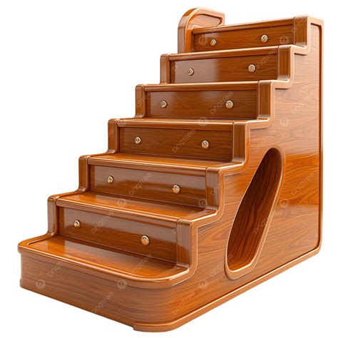 Wooden Pet Staircase With Built In Storage And A Smooth Polished Finish