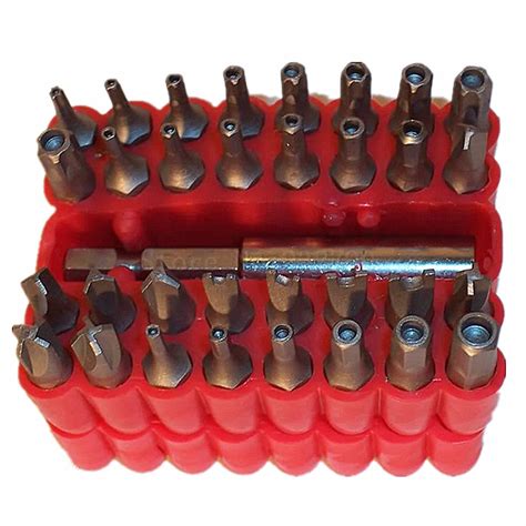 33pc Security Magnetic Bit Set Screwdriver Holder Torx Hex Star ...