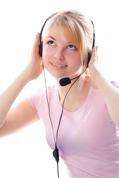 hear stock photo image  close enjoyment casual girl