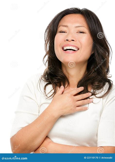 Laughing Mature Asian Woman Stock Photo - Image of lady, isolated: 22110170
