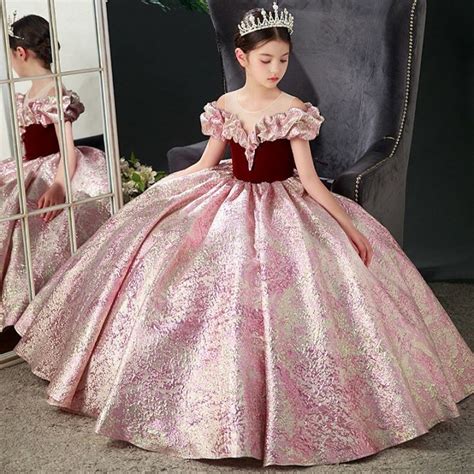 Kids Dresses For Party Wedding Dress retro Children Pageant Gown New ...