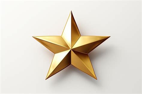 Золотая звезда изолирована на белом фоне | Премиум Фото