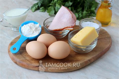 Яичные блины с сыром и ветчиной — рецепт с фото пошагово