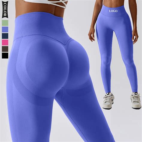 Wholesale V-Back Butt-Lifting Seamless Fitness Leggings with High