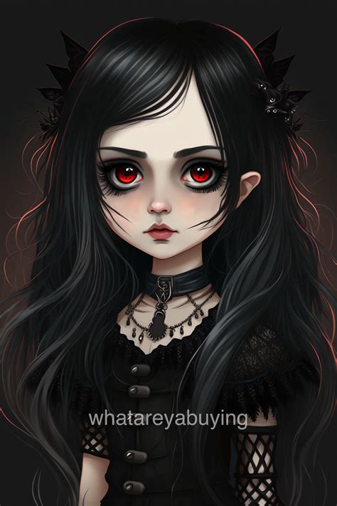 Goth Girl Style Digital Ai Art High Resolution 300 DPI Jpg Digital