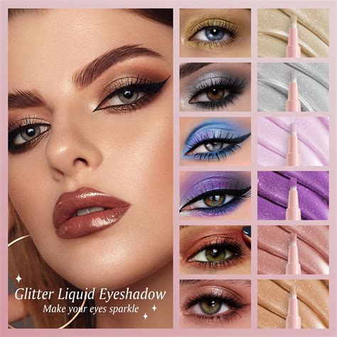 Eyelid Makeup Liquid Eye Shadow With Brush Teardrop Light Sequin ...