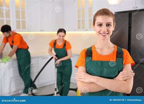 Professional Janitor in Uniform. Cleaning Service Stock Photo - Image ...