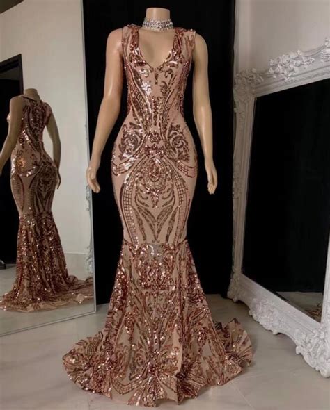 Sexy Rose Gold Evening Dresses, Formal Dresses on Luulla